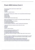 Praxis 5005 Science form 3 Questions and Answers Graded A&plus;