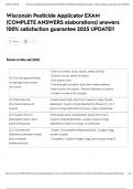 Wisconsin Pesticide Applicator EXAM &lpar;COMPLETE ANSWERS elaborations&rpar; answers 100&percnt; satisfaction guarantee 2025 UPDATE&excl;&excl;