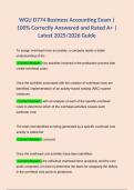 WGU D774 Business Accounting Exam &vert; 100&percnt; Correctly Answered and Rated A&plus; &vert; Latest 2025&sol;2026 Guide
