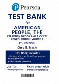 The American People&colon; Creating a Nation and a Society&colon; Concise Edition&comma; Volume 2 8th Edition - Test Bank by Gary B&period; Nash