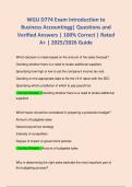 WGU D774 Exam Introduction to Business Accountingg&vert; Questions and Verified Answers &vert; 100&percnt; Correct &vert; Rated A&plus; &vert; 2025&sol;2026 Guide