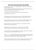 PBHL FINAL EXAM QUESTIONS AND ANSWERS