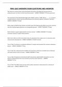 PBHL QUIZ ANSWERS EXAM QUESTIONS AND ANSWERS