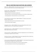 PBHL 101 MIDTERM EXAM QUESTIONS AND ANSWERS