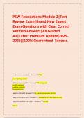 PSW Foundations Module 2&vert;Test Review Exam&vert;Brand New Expert  Exam Questions with Clear Correct Verified Answers&vert;All Graded A&plus;&vert;Latest Premium Update&lpar;2025-2026&rpar;&vert;100&percnt; Guaranteed  Success&period;