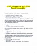 Florida Adjuster Exam With Correct Solved Answers 2025