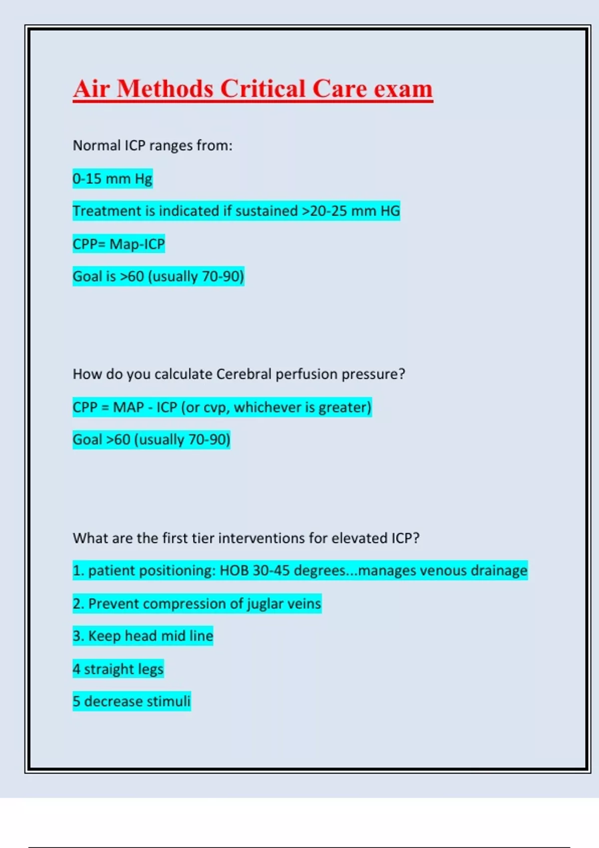 Air Methods Critical Care Definitive Exam Guide: Questions, Answers ...