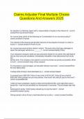  Claims Adjuster Final Multiple Choice Questions And Answers 2025