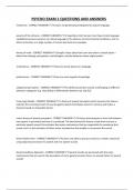 PSYCHO EXAM 1 QUESTIONS AND ANSWERS