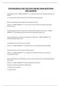 PSYCHOLOGICAL FIRST AID &lpar;PFA&rpar; ONLINE EXAM QUESTIONS AND ANSWERS