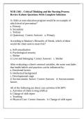 NUR 2101 - Critical Thinking and the Nursing Process Review Kahoot Questions With Complete Solutions