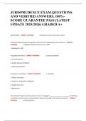JURISPRUDENCE EXAM QUESTIONS AND VERIFIED ANSWERS&comma; 100&percnt;- SCORE GUARANTEE PASS &lpar;LATEST UPDATE 2025&sol;2026&rpar; GRADED A&plus;
