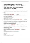 Jurisprudence Exam&colon; CNO Practice Questions and Verified Answers&comma; 100&percnt;- Score Guarantee Pass &lpar;Latest Update 2025&sol;2026&rpar; GRADED A&plus;