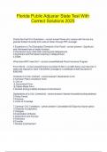 Florida Public Adjuster State Test With Correct Solutions 2025