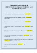 A PACKAGE DEAL FOR PENNSYLVANIA EMISSIONS INSPECTOR CERTIFICATION  EXAM QUESTIONS AND CORRECT ANSWERS &lpar;2025&rpar;