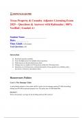 Texas Property & Casualty Adjuster Licensing Exam 2025 &ndash; Questions & Answers with Rationales &vert; 100&percnt; Verified &vert; Graded A&plus;