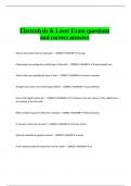 Electrolysis & Laser Exam questions and correct answers&period;