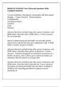 BSMCON NUR2101 Test 2 Brownie Questions With Complete Solutions