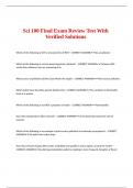 Sci 100 Final Exam Review Test With Verified Solutions