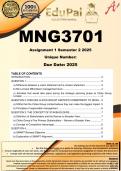 MNG3701 Assignment 1 &lpar;COMPLETE ANSWERS&rpar; Semester 2 2025 - DUE  September 2025