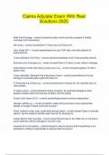 Claims Adjuster Exam With Real Solutions 2025
