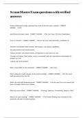 Scrum Master Exam questions with verified answers&period;