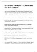 SCRUM MASTER EXAMS WITH CORRECT ANSWERS PACKAGE DEAL