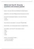 SBI3U Unit Test &num;1&colon; Diversity questions and answers passed