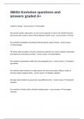 SBI3U Evolution questions and answers graded A&plus;