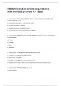 SBI3U Evolution unit test questions with verified answers A&plus; rated