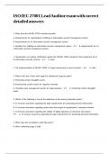 ISO IEC 27001 Lead Auditor exam with correct detailed answers&period;