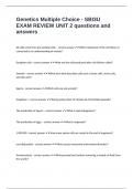 Genetics Multiple Choice - SBI3U EXAM REVIEW UNIT 2 questions and answers