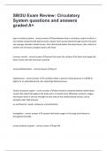 SBI3U Exam Review&colon; Circulatory System questions and answers graded A&plus;