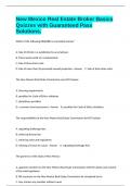 New Mexico Real Estate Broker Basics Quizzes with Guaranteed Pass Solutions&period;
