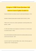 Caregiver CORE Exam Questions And Answers Latest Update Graded A&plus;