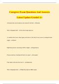 Caregiver Exam Questions And Answers Latest Update Graded A&plus;