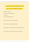 Caregiver Final Exam Questions And Answers Latest Update Graded A&plus;