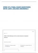 SPED 571 FINAL EXAM QUESTIONS WITH 100&percnt; SOLVED ANSWERS&excl;&excl;