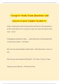 Caregiver Study Exam Questions And Answers Latest Update Graded A&plus;