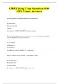 ASREB Study Class Questions With 100&percnt; Correct Answers