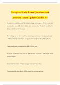 Caregiver Study Exam Questions And Answers Latest Update Graded A&plus;