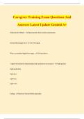 Caregiver Training Exam Questions And Answers Latest Update Graded A&plus;