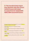 FL Title Exam&vert;Brand New Expert Exam Questions with Clear Correct Verified Answers&vert;All Graded A&plus;&vert;Latest Premium Update&lpar;2025-2026&rpar;&vert;100&percnt; Guaranteed Success&period;