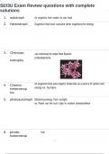 SBI3U Exam Review questions with complete solutions