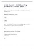 Unit 1&colon; Diversity - SBI3U Exam Prep questions and answers graded A&plus;