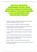 WGU D191 OBJECTIVE  ASSESSMENT ACTUAL EXAM  2025&sol;2026 COMPLETE QUESTIONS  WITH CORRECT DETAILED ANSWERS  &vert;&vert; 100&percnt; GUARANTEED PASS  <BRAND NEW VERSION> 