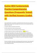 Evolve HESI Fundamentals Practice Comprehensive Questions &lpar;Frequently Tested&rpar; with Verified Answers Graded A&plus;