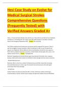 Hesi Case Study on Evolve for Medical Surgical Strokes Comprehensive Questions &lpar;Frequently Tested&rpar; with Verified Answers Graded A&plus;