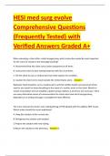 HESI med surg evolve Comprehensive Questions &lpar;Frequently Tested&rpar; with Verified Answers Graded A&plus;