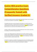 Evolve HESI practice Exam Comprehensive Questions &lpar;Frequently Tested&rpar; with Verified Answers Graded A&plus;